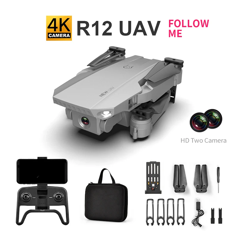 R12 4K последняя версия складной WIFI FPV Дрон высокой четкости аэрофотосъемка самолет