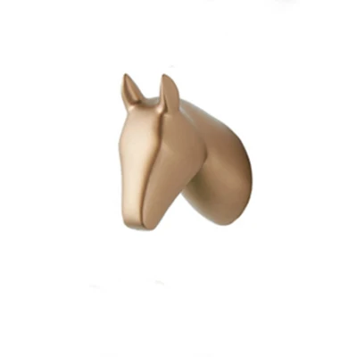 Gold Horse Настенный крючок-вешалка из смолы, настенный крючок для украшения дома, стойка для животных - Цвет: Gold Horse