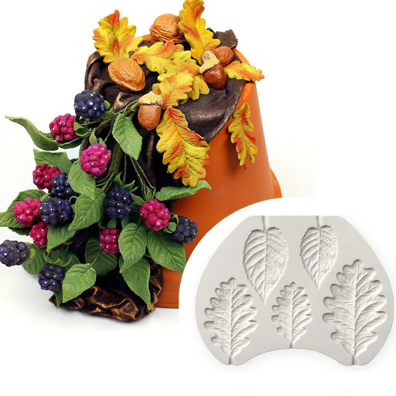 

Aouke Kitchen Cake Baking Leaves Silicone Mold Pudding Chocolate Mold DIY Cake Lace Decorative Flower Plant Leaves Silicone Mold