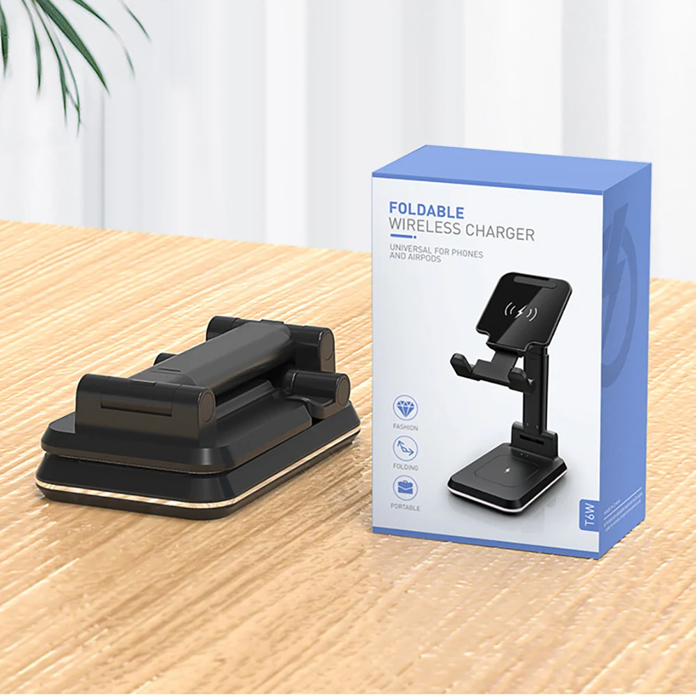 

Fast Charging Wireless Charger Stand For iPhone Airpods 2 in 1 Wireless Charging Desktop Wireless Charging Mobile Phone Holder