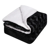 double layer thick sheep wool blanket thickened warm soft blanket for winter faux fur plush back printed tie dye brushed pv fl