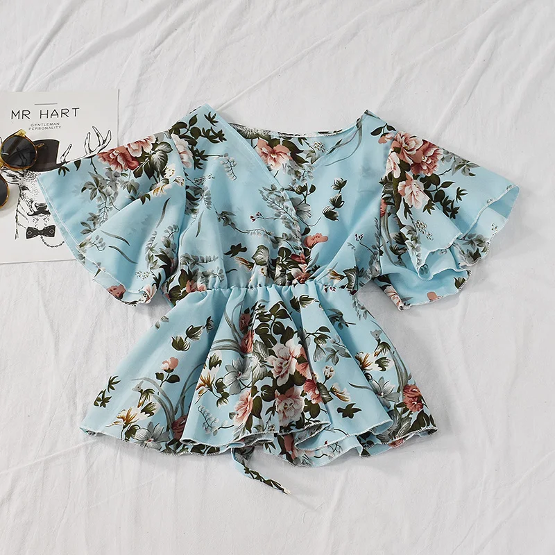 

Floral Shirt Short Sleeve Autumn Fairy Loose Short Western Style Small Shirt Very Fairy Blouse Half Sleeve Shirt Fashion