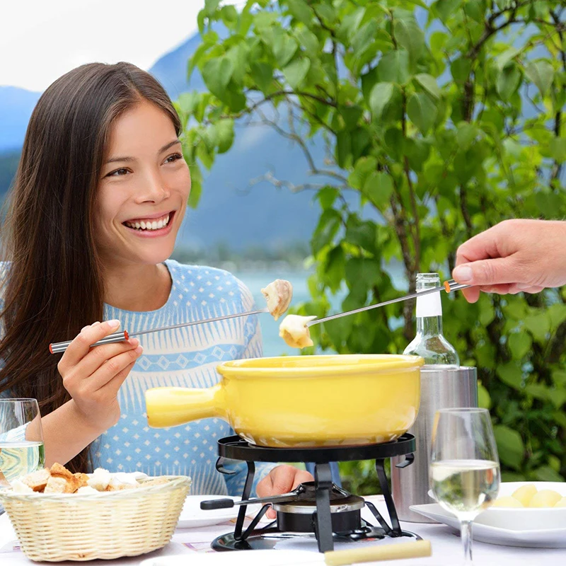 6 шт./компл. вилка для десерта из нержавеющей стали фруктовый сыр фондю шпагатор с