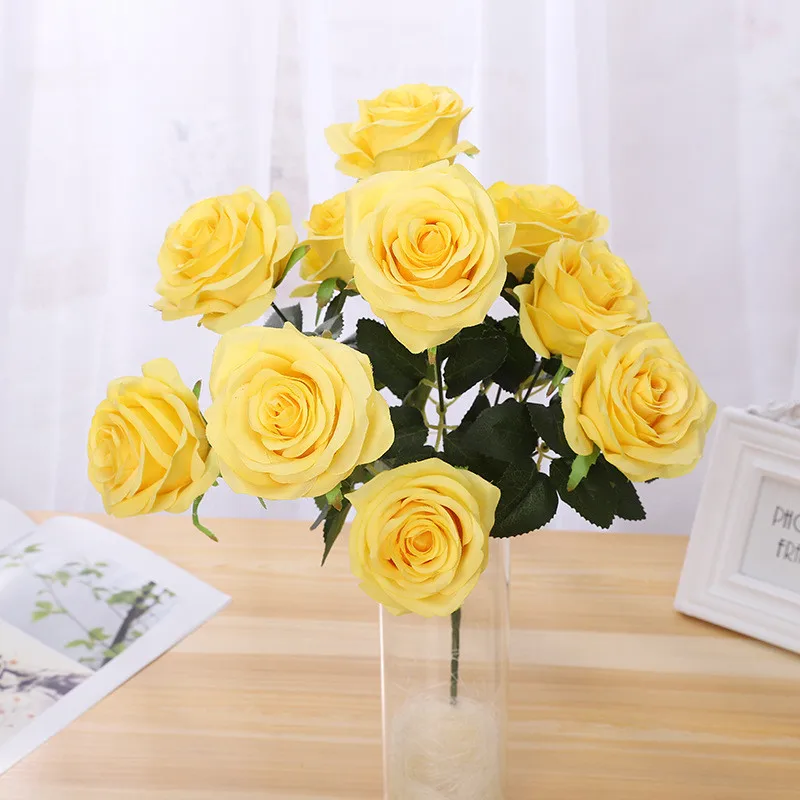 

home decoration Rose imitation flower wedding bouquet Festival party decoration looks good and easy to manage