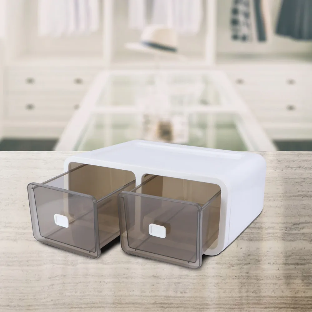 

1Pc Household Underwear Case Bedroom Sock Case Drawer Type Storage Box (Tan)