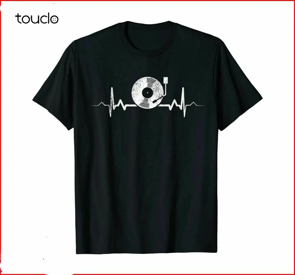

Vinyl Record Heartbeat Vintage Retro Old School Dj Gift Tshirt Electronic Musici anime shirt
