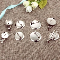 20pcslot brooch cabochon hair clip base tray fit 20mm 25mm 30mm round glass cameos hairclip blank hairpin settings jewelry