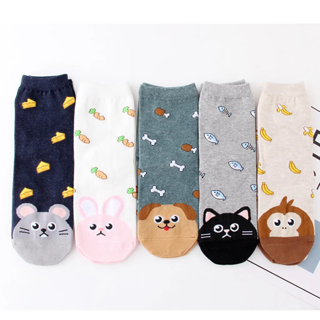 1 пара женские хлопковые носки с принтом животных зимние | Женская одежда