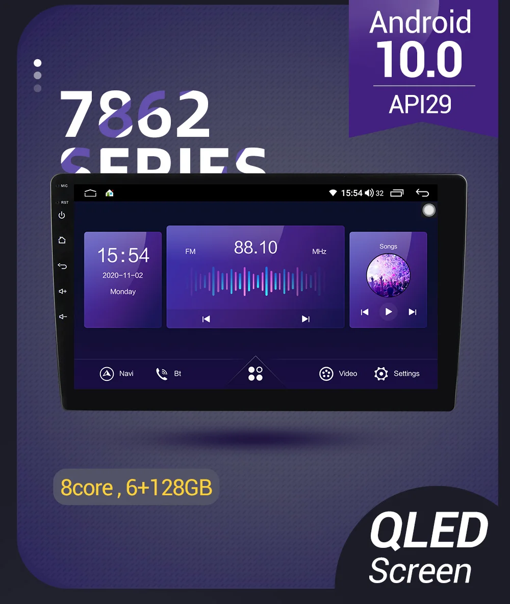 6G + 128G QLED Carplay Авто Android 10 автомобильное радио аудио мультимедиа видео плеер 2din GPS