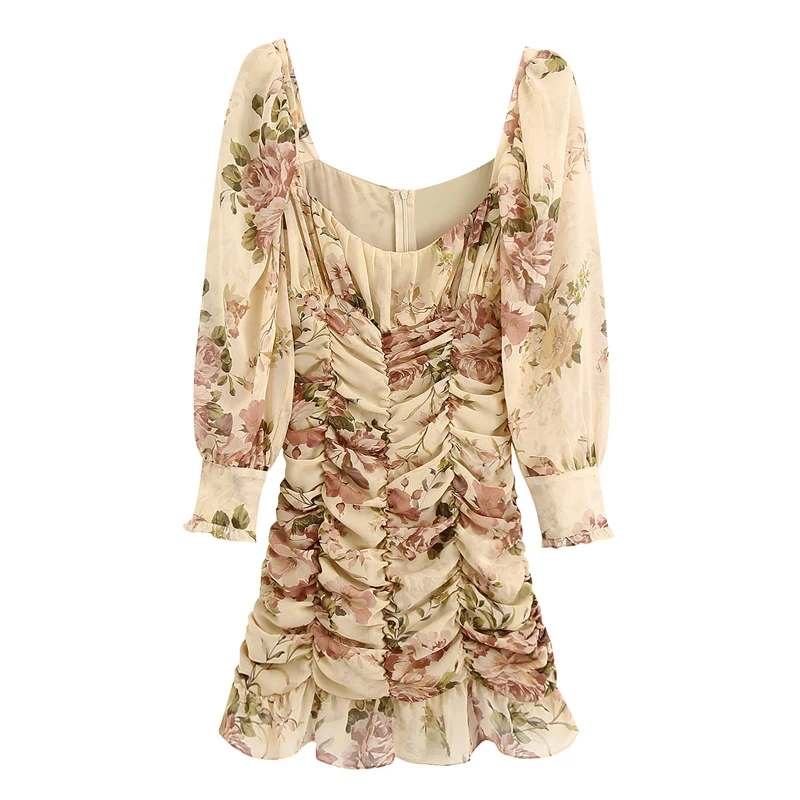 Женское платье с квадратным воротником RR Prairie элегантное цветочным принтом и