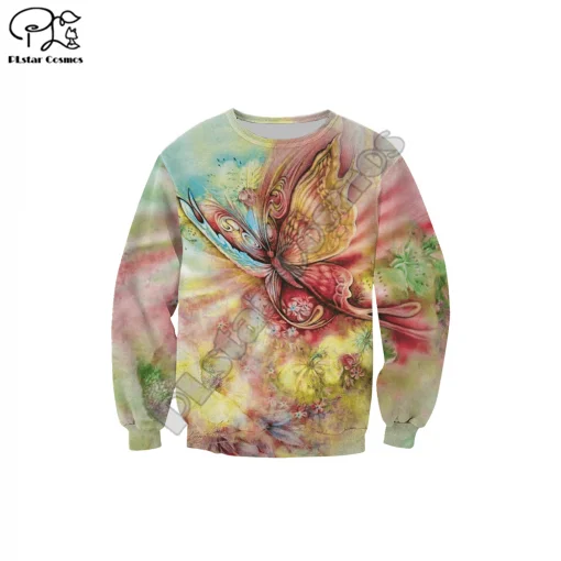 Толстовка PLstar Cosmos с 3D принтом красная бабочка Повседневная Мужская/женская