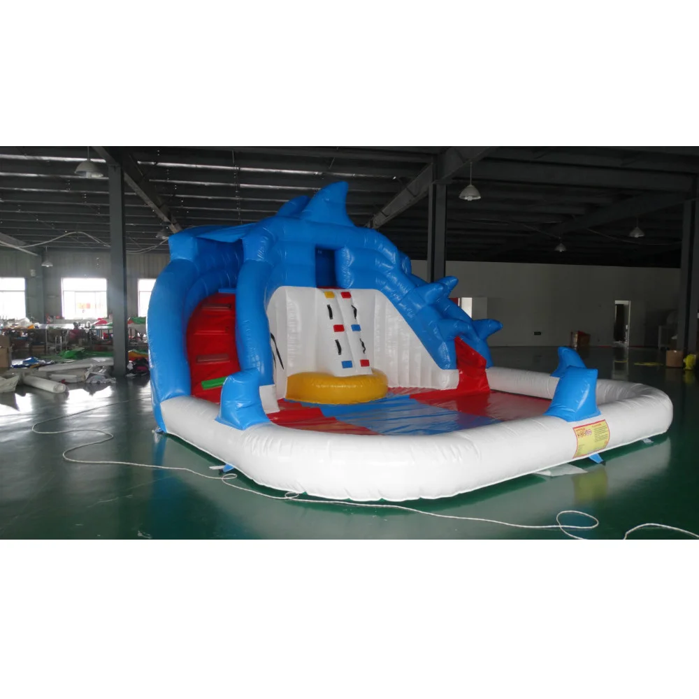 Inflatable children water slides shark slider inflatable slide with separate pool | Спорт и развлечения