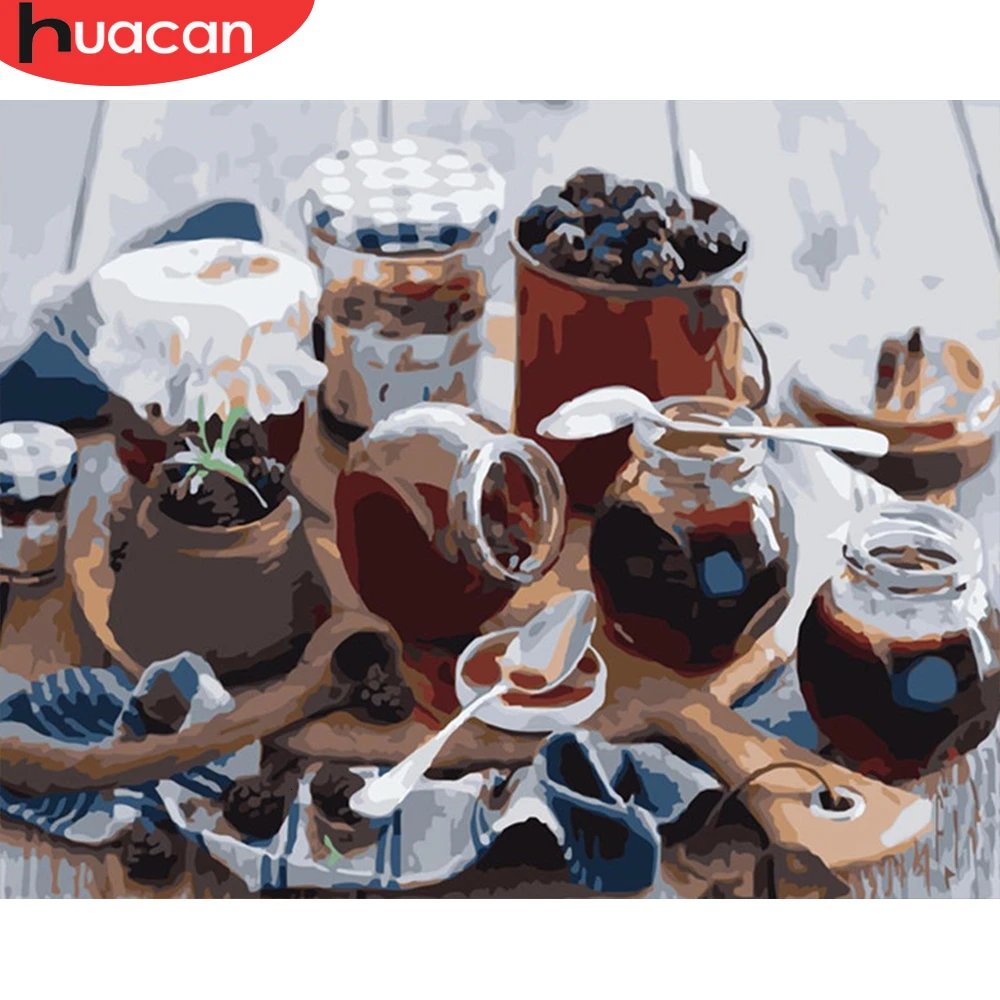 Набор для рисования по номерам HUACAN набор на холсте ручная роспись предметы