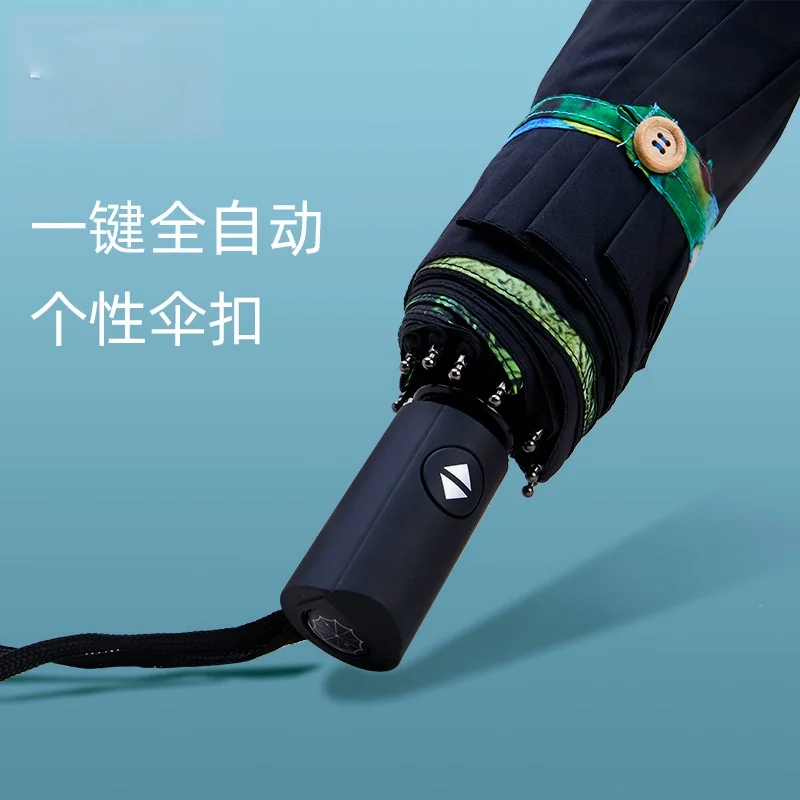 Детский двухслойный зонт полностью автоматический мультяшный складной для