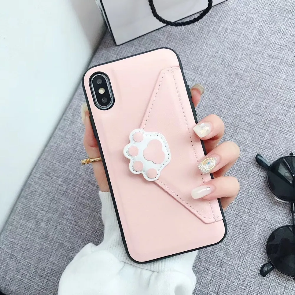 Чехол для телефона OnePlant, кошелек для iphone X, XR, XS, MAX, Кошачий коготь, из искусственной кожи, слот для карт, для iphone 6s, 7, 8 Plus, с наплечным ремнем, чехол