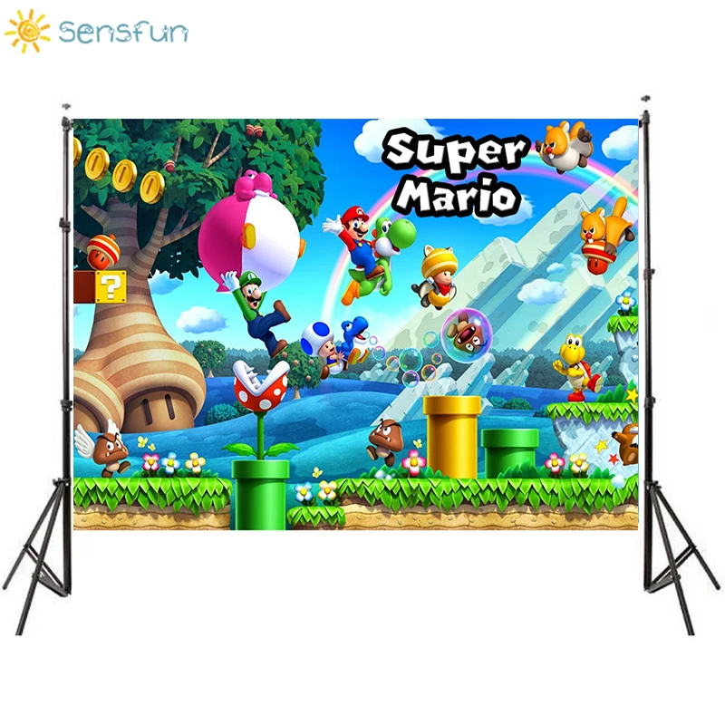 Sensfun изготовленный на заказ Супер Марио фотографии фоны для детской фотосъемки с