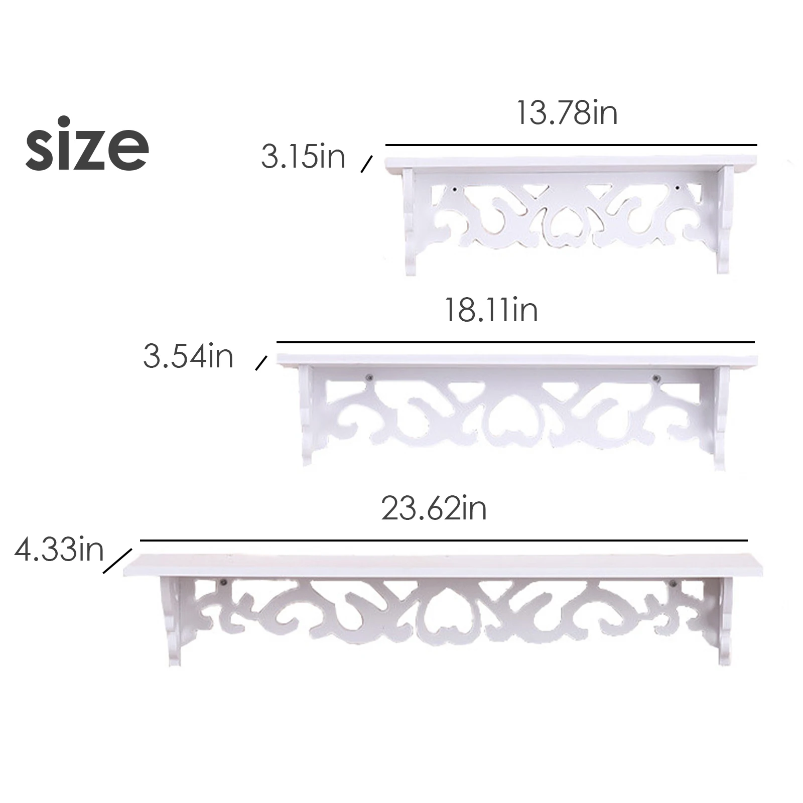

3Pcs Storage Rack Shelf Holder Wall Hanging Creative Decoration Organizer For Home Bedroom Bathroom Storage & Organization