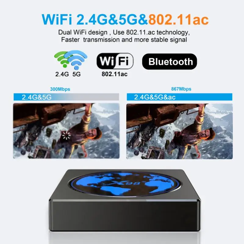 

Приставка Смарт-ТВ X98mini, Android 11, 2 + 16 ГБ, Amlogic S905W2 AV1, 2,4 ГГц, Wi-Fi, Bluetooth