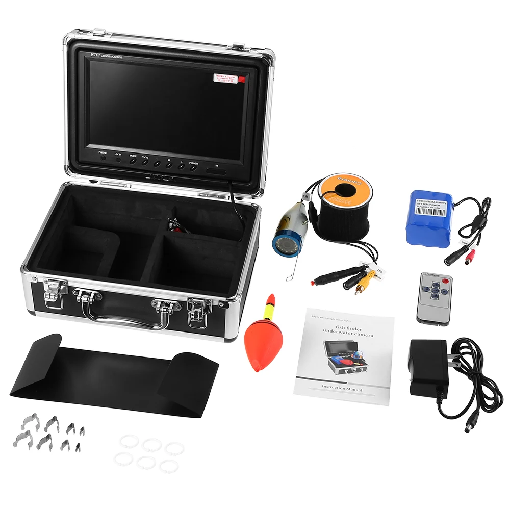 Портативный 9-дюймовый ЖК-монитор рыболокатор Водонепроницаемая подводная