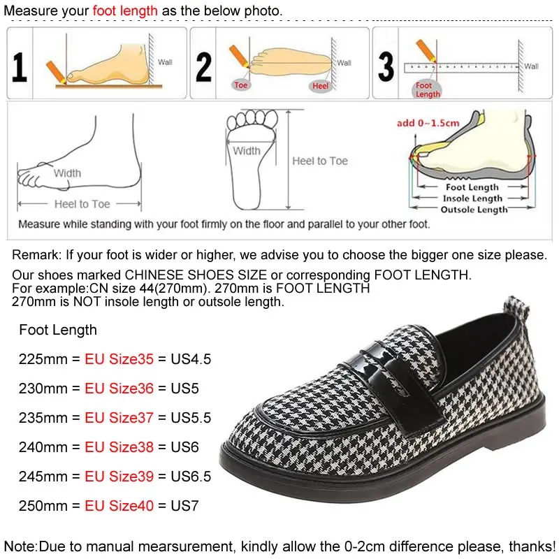 

2021 New Autumn Fashion Women's Loose Soft Cloth Thick Soled Loafers Ladies Commuter Platform Houndstooth Flat Shoes Size 35-40