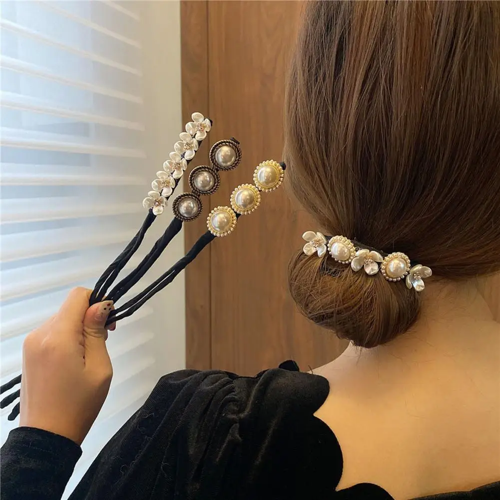 Pearls HairPin Clips For Women Fashion Cute Faux Pearl Flower Half Ball Hairpin Meatball Head Hair Device Jewelry Accessories