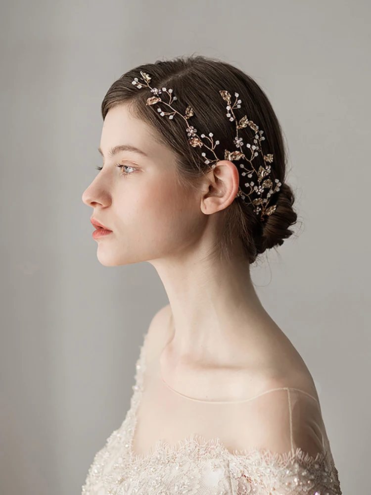 Женский винтажный ободок для волос повязка на голову с золотыми Стразы ручной