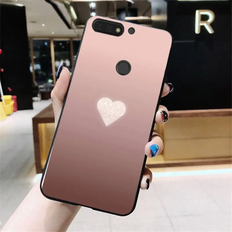 Чехол Babaite с надписью I Love you в виде розового сердца чехол для телефона Huawei Honor 8X 9 10