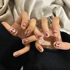 24 шт., съемные Пластыри для ногтей с принтом черных линий