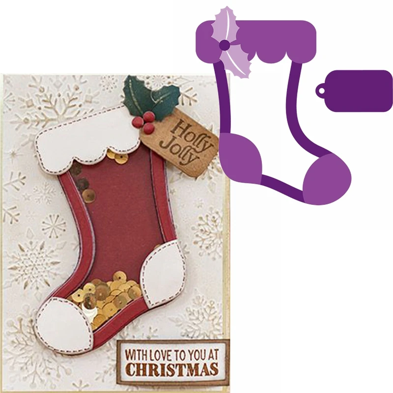 Теплый Рождественский носок металлическая высечка рождественские носки и