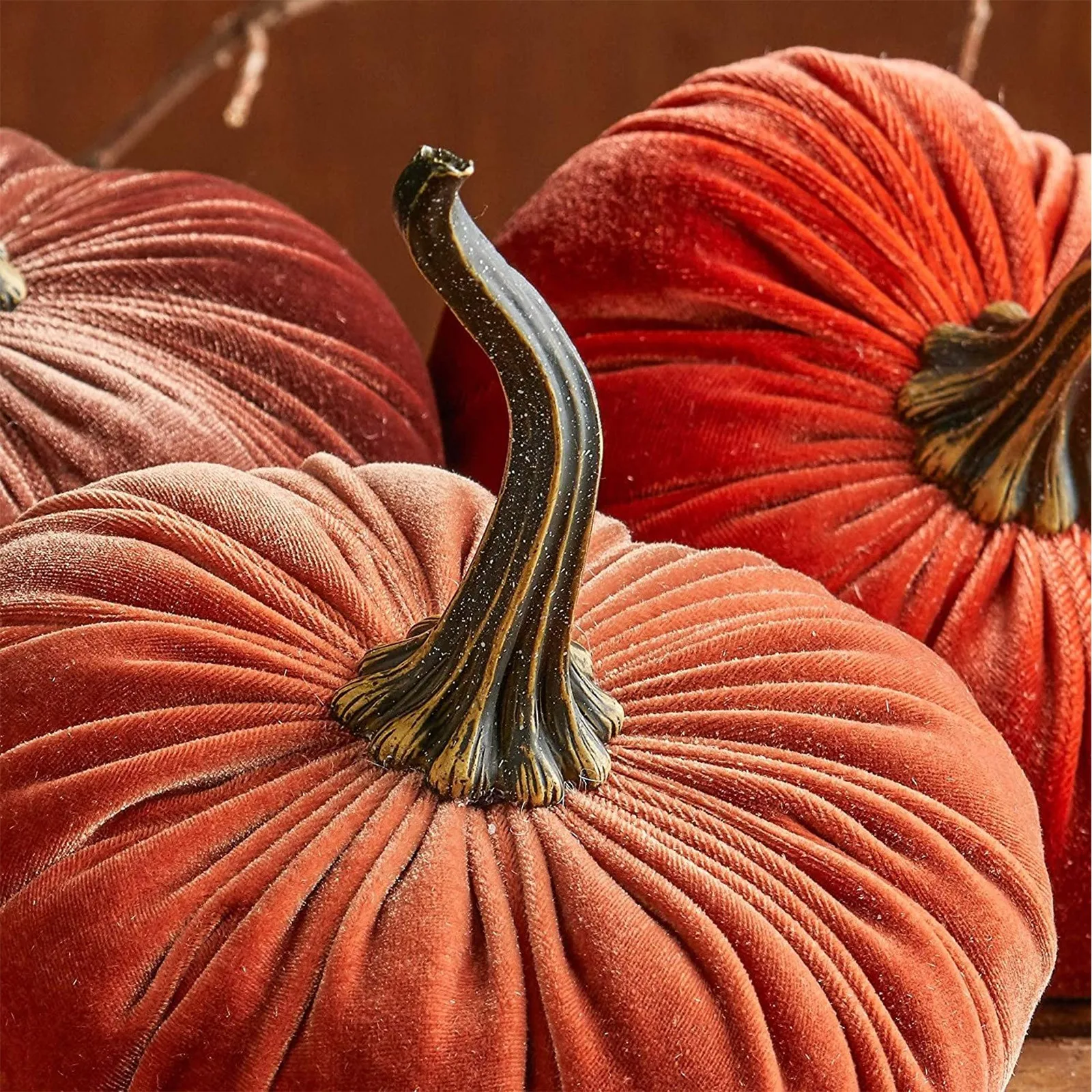 1Pcs Handmade Velvet Pumpkins Decor Super Soft Stuffed Pumpkin With Exquisite Halloween Holiday Diy Подарок На Хэлло | Дом и сад