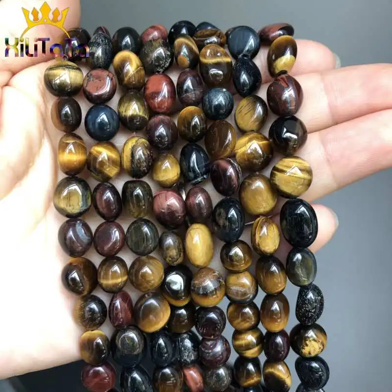 8 10 мм Необычные Красочные Бусины с тигровым глазом натуральные свободные бусины