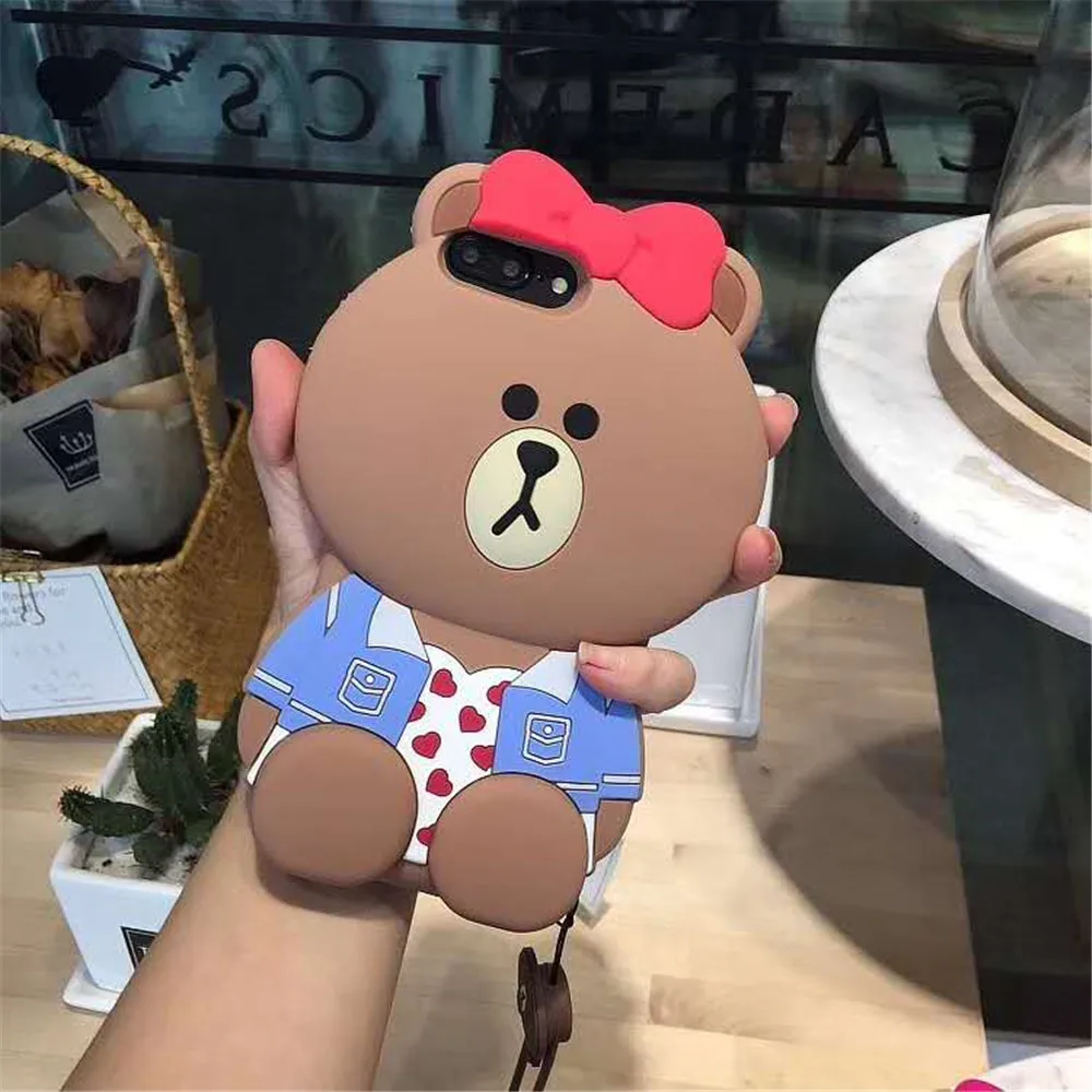 Популярный 3D чехол с милым медведем для iPhone11 Pro Max X XSMax, силиконовая задняя крышка для телефона для iPhone XR 6 6splus 7 8 Plus, чехол - Цвет: 6