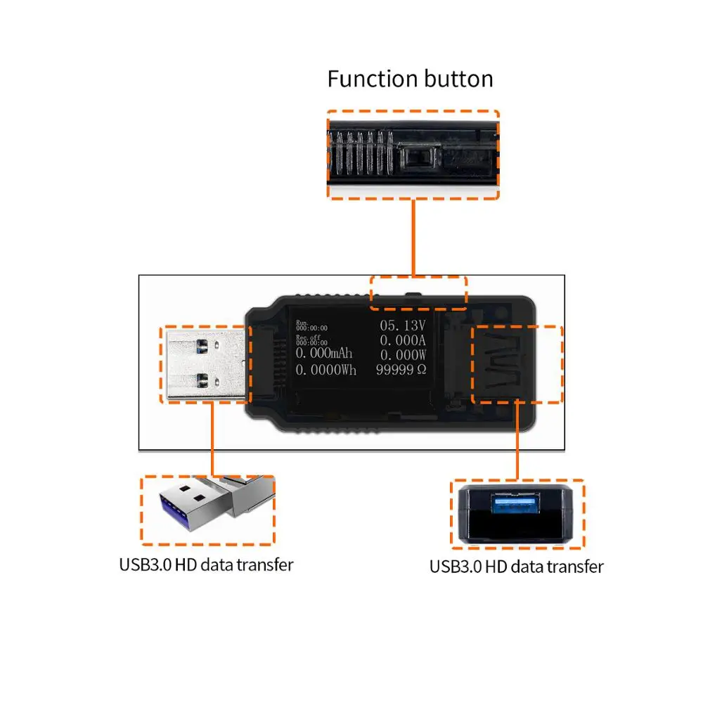 FNB08 32 в 96 вт USB3.0 тестер постоянного тока цифровой вольтметр амперметр измеритель