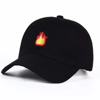 new hot sales spring summer cotton unisex fire embroider outing street fashion simple exquisite casual couple sun baseball cap