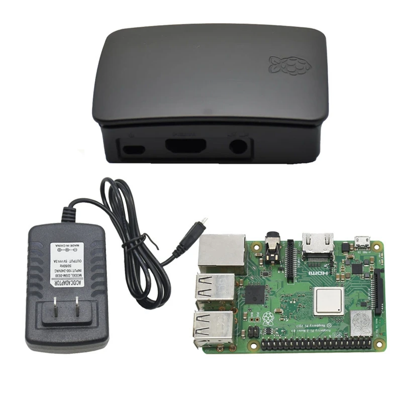 3 в 1 Raspberry Pi Model B + (плюс) Abs чехол 5V 3A Мощность адаптер для 3B | Компьютеры и офис