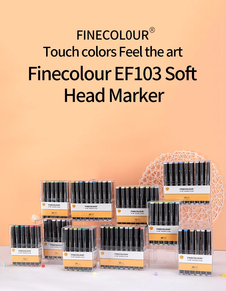 Finecolour EF103 художественный маркер 240 цветов профессиональный двойной наконечник Мягкая головка кисти спиртовые чернила масляные маркеры Комический дизайн товары для рукоделия