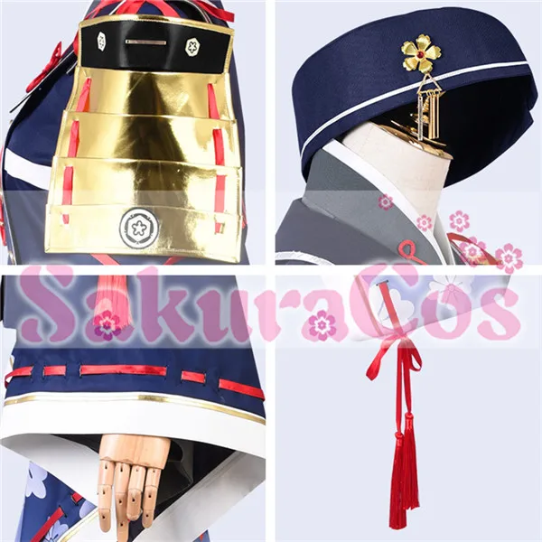 Touken Ranbu Online Nakigitsune hakusan yoshimitsu костюм для косплея топ+ брюки+ шляпа полный комплект