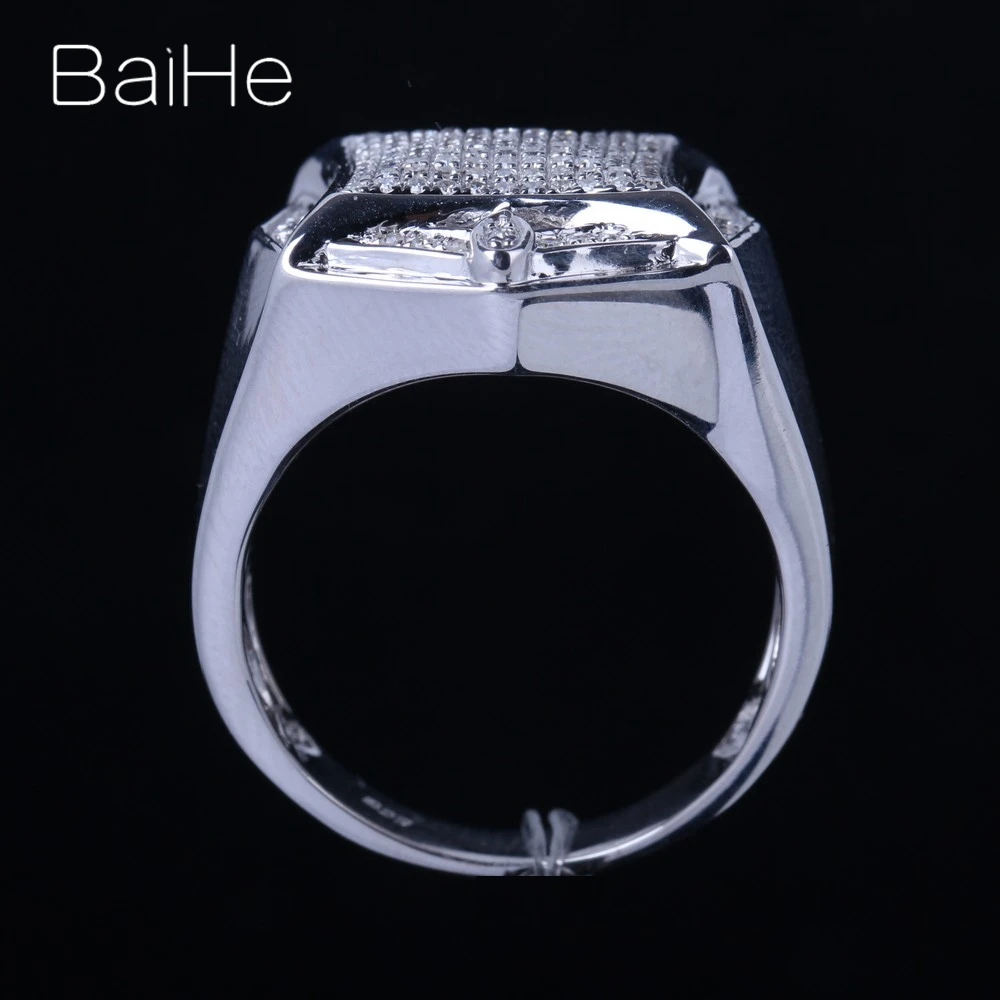 BAIHE стерлингового серебра 925 0.6CT H/I Круглый Природные Алмазы свадебный подарок