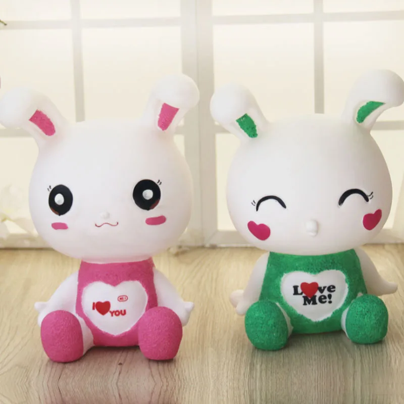 

Cute Rabbit Piggy Bank Vinyl Anti-fall Children's Toys Creative Piggy Bank Rogue Rabbit Piggy Bank Coin Bank Coin Storage Box