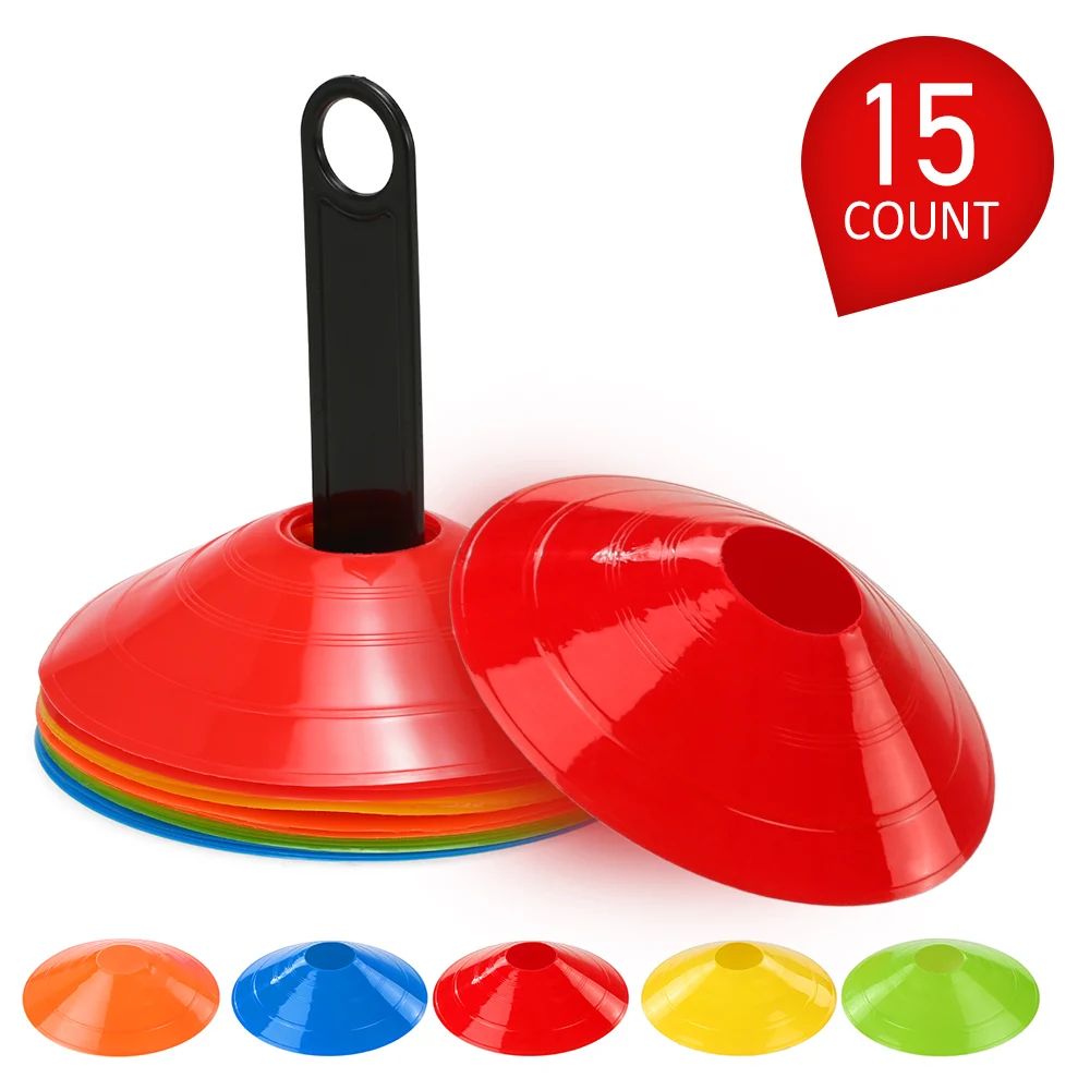 

15pcs / 25pcs Disc Cone Set Training Space Cones with Plastic Stand Holder for Soccer Football Ball Game Field Markers