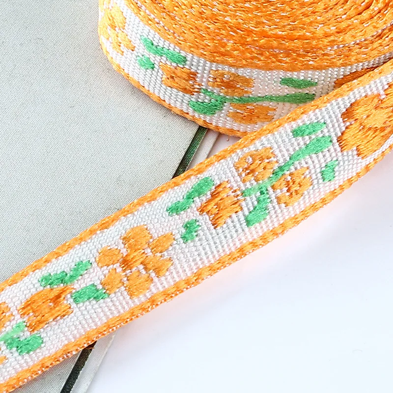 5 ярдов/партия жаккардовая лента с цветочной вышивкой для рукоделия шторы