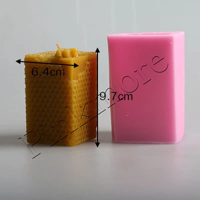 Квадратный круглый и шестиугольный сотовый формы 3D Свеча Плесень силиконовая форма для мыла. Глины Соль резьба плесень - Цвет: Светло-зеленый