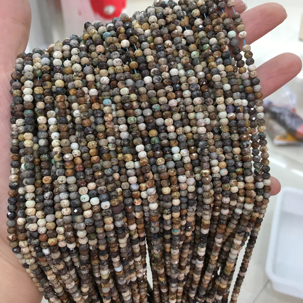 

1PC Natural Stone Beaded Agates Stone Round Shape Loose Beaded for Making DIY Jewerly Necklace Accessories Gift 3x4mm