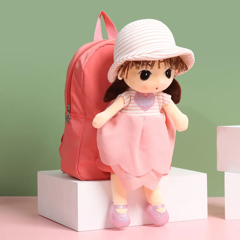 Doll plush children's backpack school bag