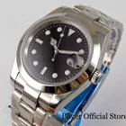 BLIGER полированная 39 мм автоматический сварочный аппарат Для мужчин часы с сапфировым стеклом 24 Драгоценности NH35A MIYOTA 8215 светящимся циферблатом Ближний полированная Устрица ремень