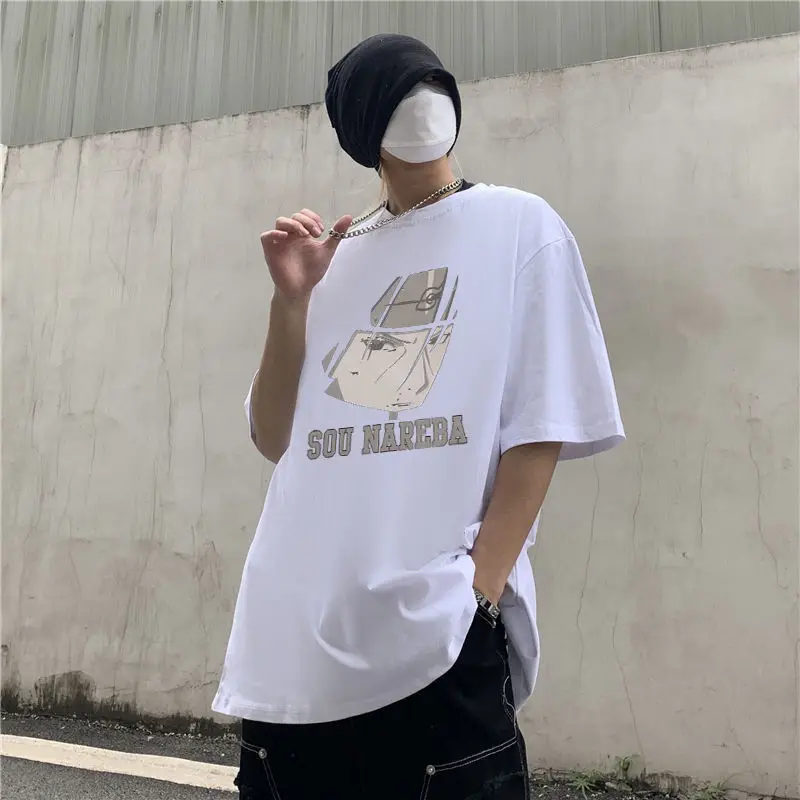 

Blackboy summer new loose fitting short sleeve t-shirt men's dark mourning is European and American high street large half