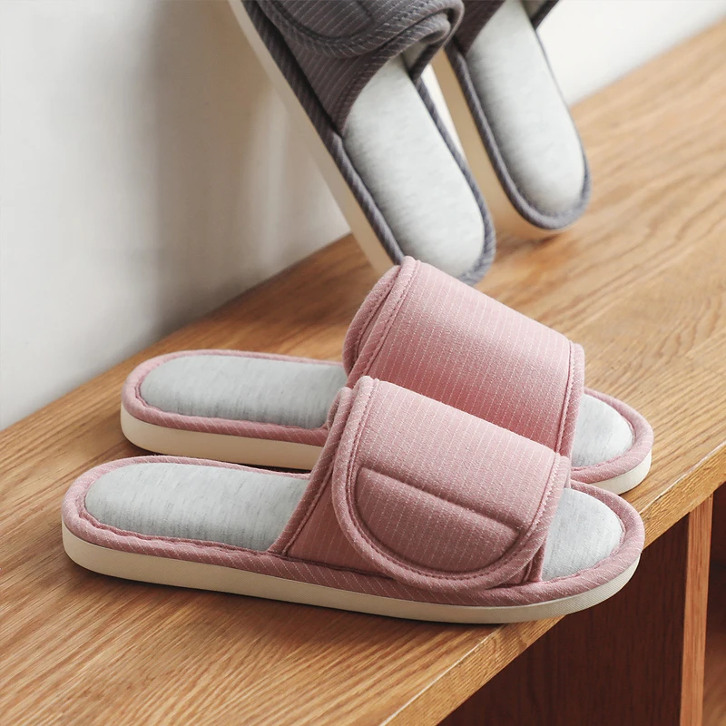 Льняные домашние тапочки Сезон весна-осень Женская домашняя обувь для спальни
