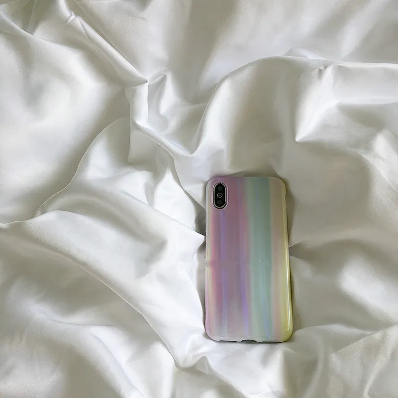 Фанаты применимые к подаркам для девочек лазерные радужные Чехлы мягкий чехол