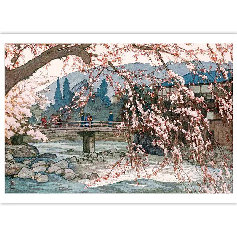 Художественная открытка: японская живопись и ветер ukiyo-e/пейзаж живопись креативная открытка на день рождения/Пейзаж Открытка