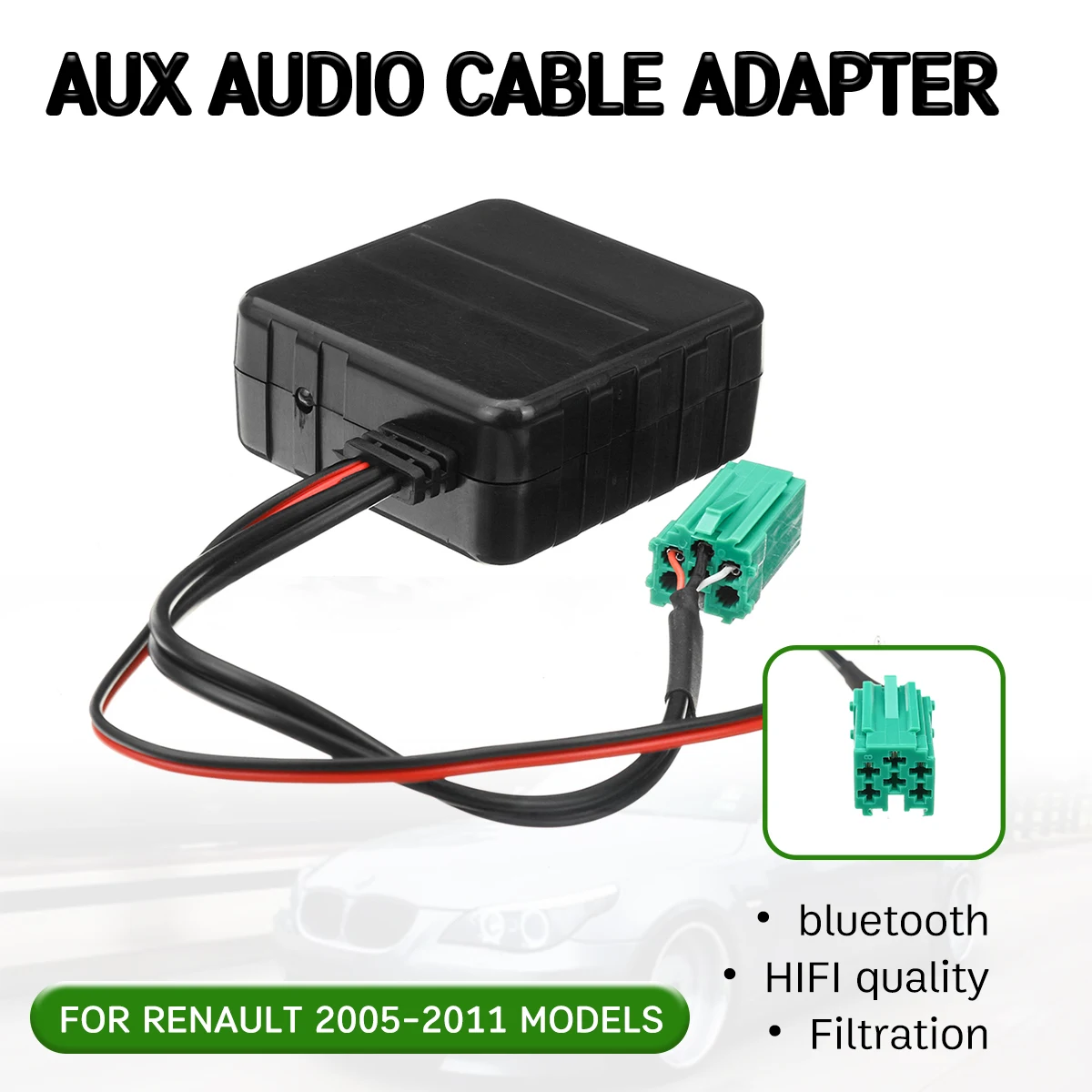 

bluetooth Aux Receiver Cable Adapter Hifi Quality for Renault Clio,Kangoo,Megane 2005-2011 Aux Head Unit Interface